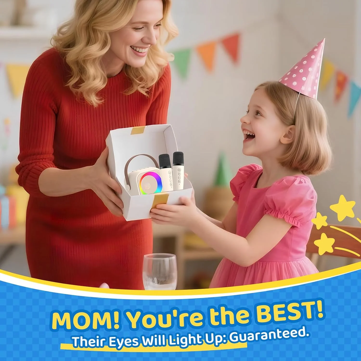 دستگاه کارائوکه کودکانه با 2 میکروفون، اسباب بازی برای دختران 3 تا 12 ساله، دستگاه اسباب بازی میکروفون کارائوکه مینی کودکانه، هدیه برای دختران نوجوان 5 6 7 8 9 10 11 ساله