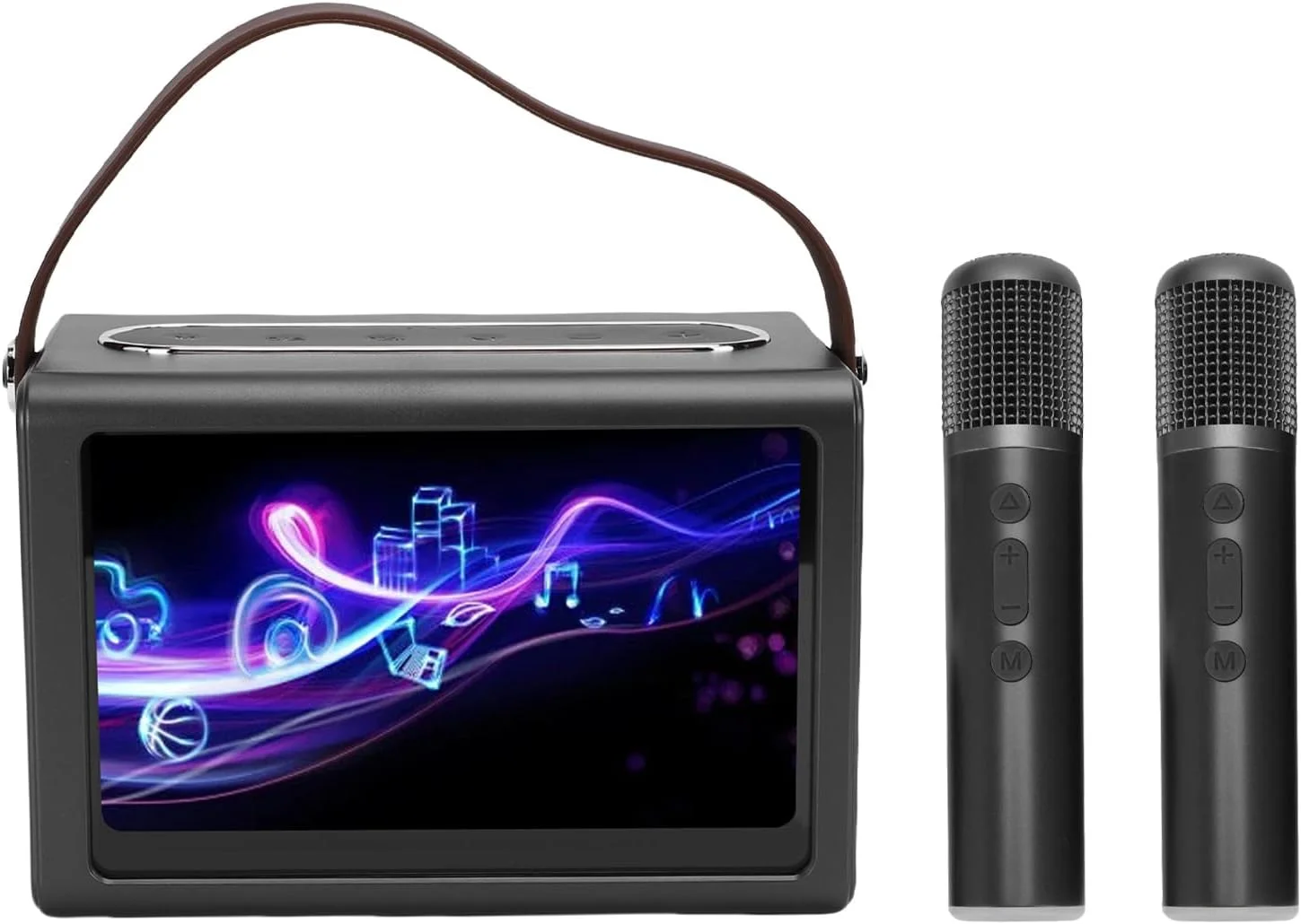 سیستم کارائوکه قابل حمل Jectse با 2 میکروفون بی سیم، وای فای 5.4 و نمایش متن ترانه برای دورهمی های خانگی