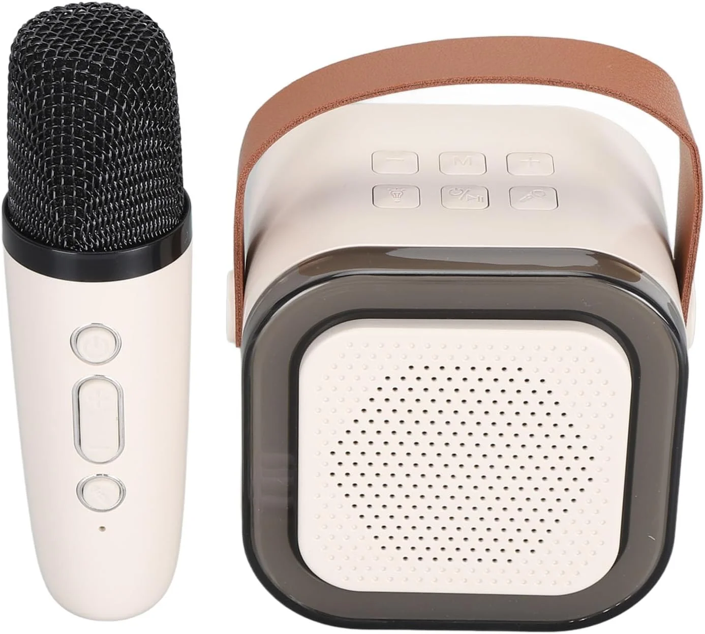 اسپیکر کوچک Jectse با افکت‌های Reverb، اسپیکرهای دوتایی برای اجرای زنده، دستگاه کارائوکه قابل حمل برای کودکان، بزرگسالان، مسافرت و مهمانی‌ها، مشکی (سفید)