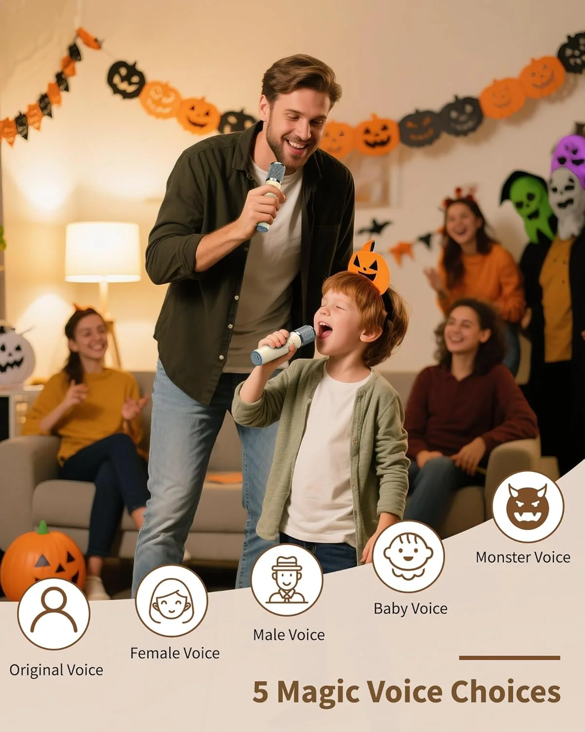 دستگاه کارائوکه JAMELO برای کودکان و بزرگسالان، با 2 میکروفون بی سیم، مینی اسپیکر بلوتوث با چراغ، هدیه تولد برای کودکان، دورهمی خانوادگی و مهمانی دوستان