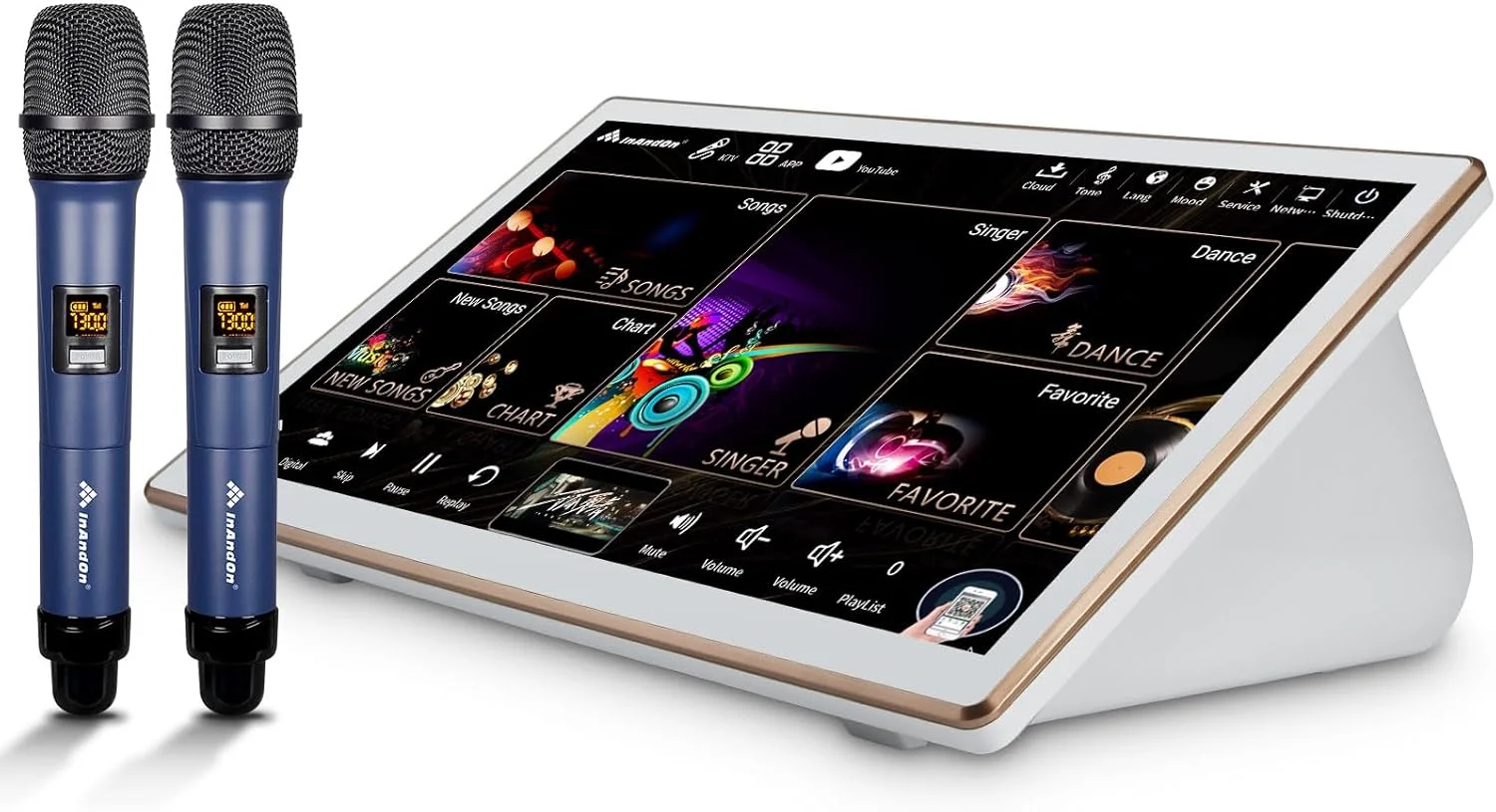 دستگاه کارائوکه InAndOn 2024 چینی، صفحه لمسی خازنی 18.5 اینچی، دارای 650 هزار آهنگ ابری، 4 ترابایت