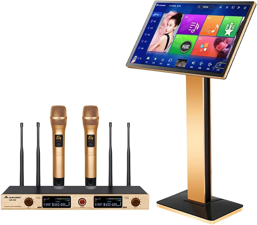 دستگاه کارائوکه ایناندون، دستگاه پخش کارائوکه همه کاره، صفحه نمایش لمسی 22 اینچی آهنگ فیلم یوتیوب، به روز رسانی آهنگ ابری، سیستم KTV میکروفون بی سیم