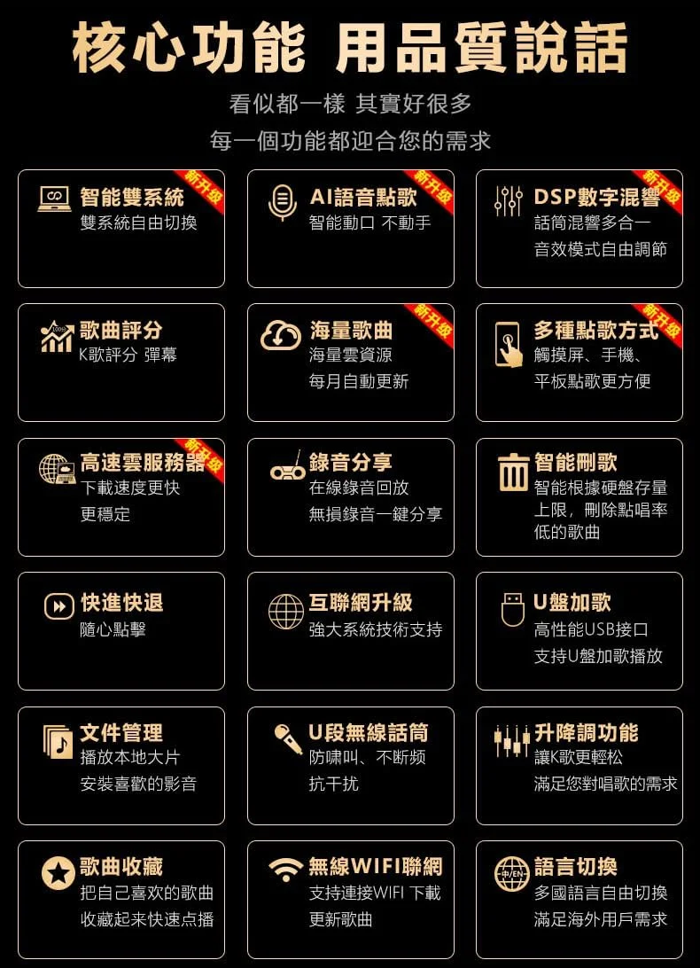 سیستم کارائوکه چینی InAndOn 2024 با میکروفون بی سیم، صفحه لمسی خازنی 18.5 اینچی، کتابخانه ابری 650 هزار آهنگ، پخش آنلاین یوتیوب، 4 ترابایت