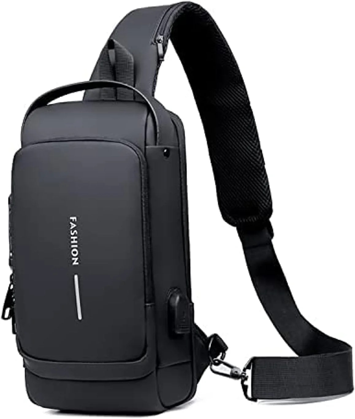 کیف دوشی یک طرفه، کوله پشتی ضد سرقت، کوله پشتی روزمره تک بند، کیف سینه ای روزمره با پورت شارژ USB، ضد آب، سبک وزن، مناسب برای پیاده روی، دوچرخه سواری، مسافرت، مناسب برای آیپد 9.7 اینچی