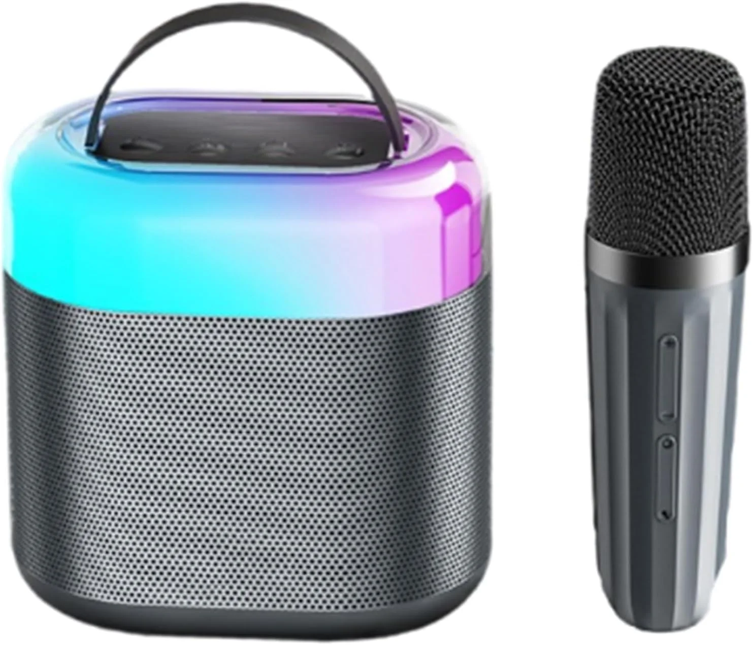 دستگاه کارائوکه با میکروفون یکپارچه، بلوتوث بی‌سیم خانگی، مناسب آواز خواندن، KTV خانوادگی با نورهای رنگارنگ، C