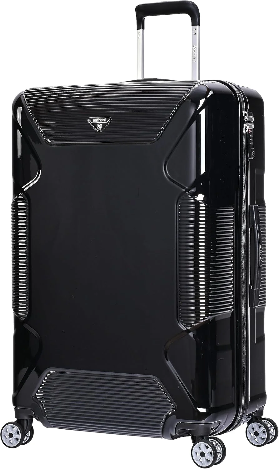 چمدان چرخدار طرح‌دار ایمیننت ماکرولون PC با قابلیت چرخش ۳۶۰ درجه، دارای ۴ چرخ دوبل و قفل ترکیبی ۳ رقمی مورد تایید TSA، مدل KJ84 (سایز بزرگ ۲۸ اینچ، مشکی)