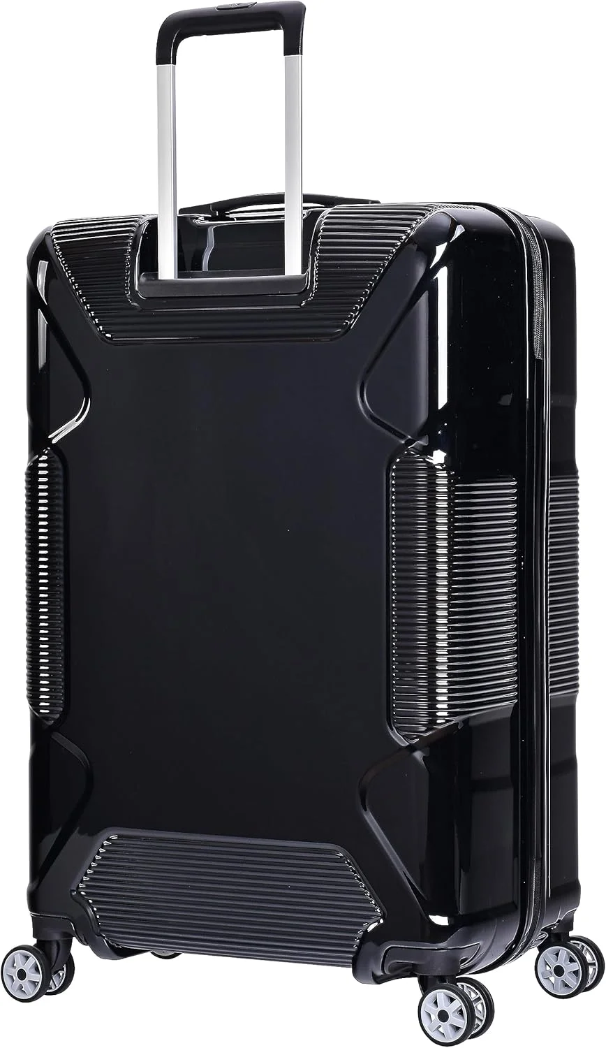 چمدان چرخدار طرح‌دار ایمیننت ماکرولون PC با قابلیت چرخش ۳۶۰ درجه، دارای ۴ چرخ دوبل و قفل ترکیبی ۳ رقمی مورد تایید TSA، مدل KJ84 (سایز بزرگ ۲۸ اینچ، مشکی)