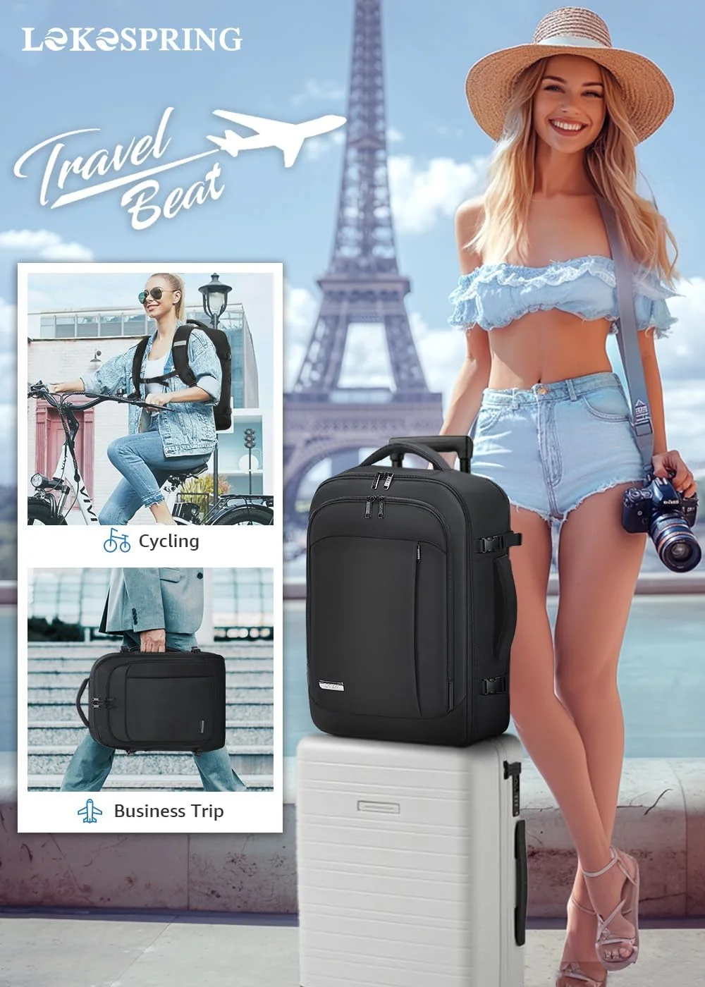 کوله پشتی مسافرتی سایز کابین - کوله پشتی لپ تاپ با 6 محفظه سازماندهی