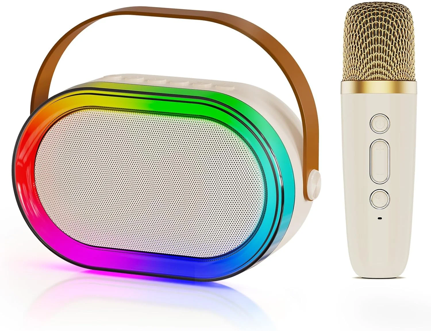 دستگاه کارائوکه D35 با 1 میکروفون بی سیم، با چراغ های LED و صدای جادویی