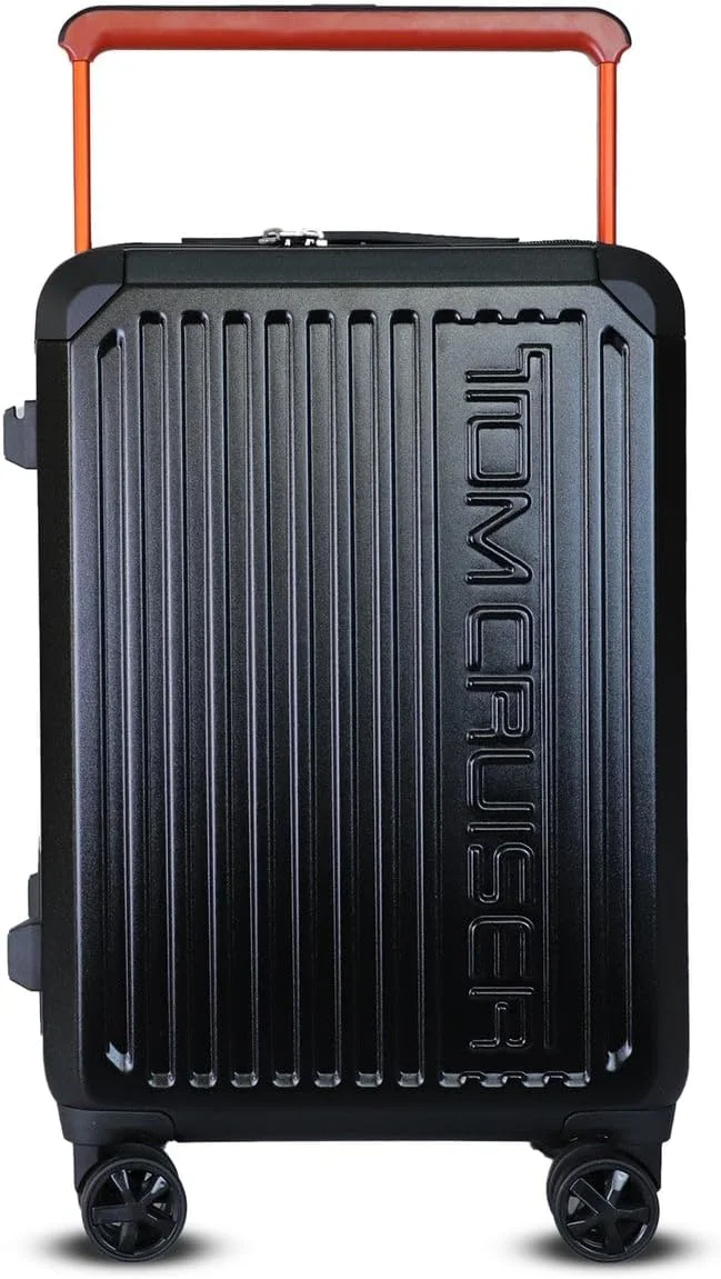 ترولی سخت 20 اینچی پهن مشکی – چمدان بادوام ABS+PC، چمدان مسافرتی سبک وزن با 8 چرخ گردان