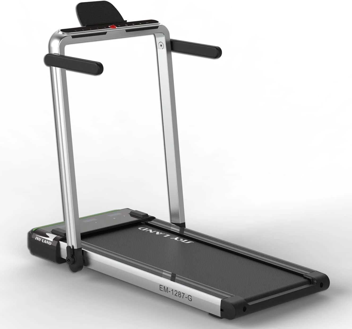 تردمیل تاشو 2 در 1 SKY LAND، پد پیاده روی بی صدا با توان 4 اسب بخار، تردمیل زیر میزی برای خانه و محل کار، 12 برنامه، نمایشگر LED، کنترل از راه دور و برنامه EM-1287-G