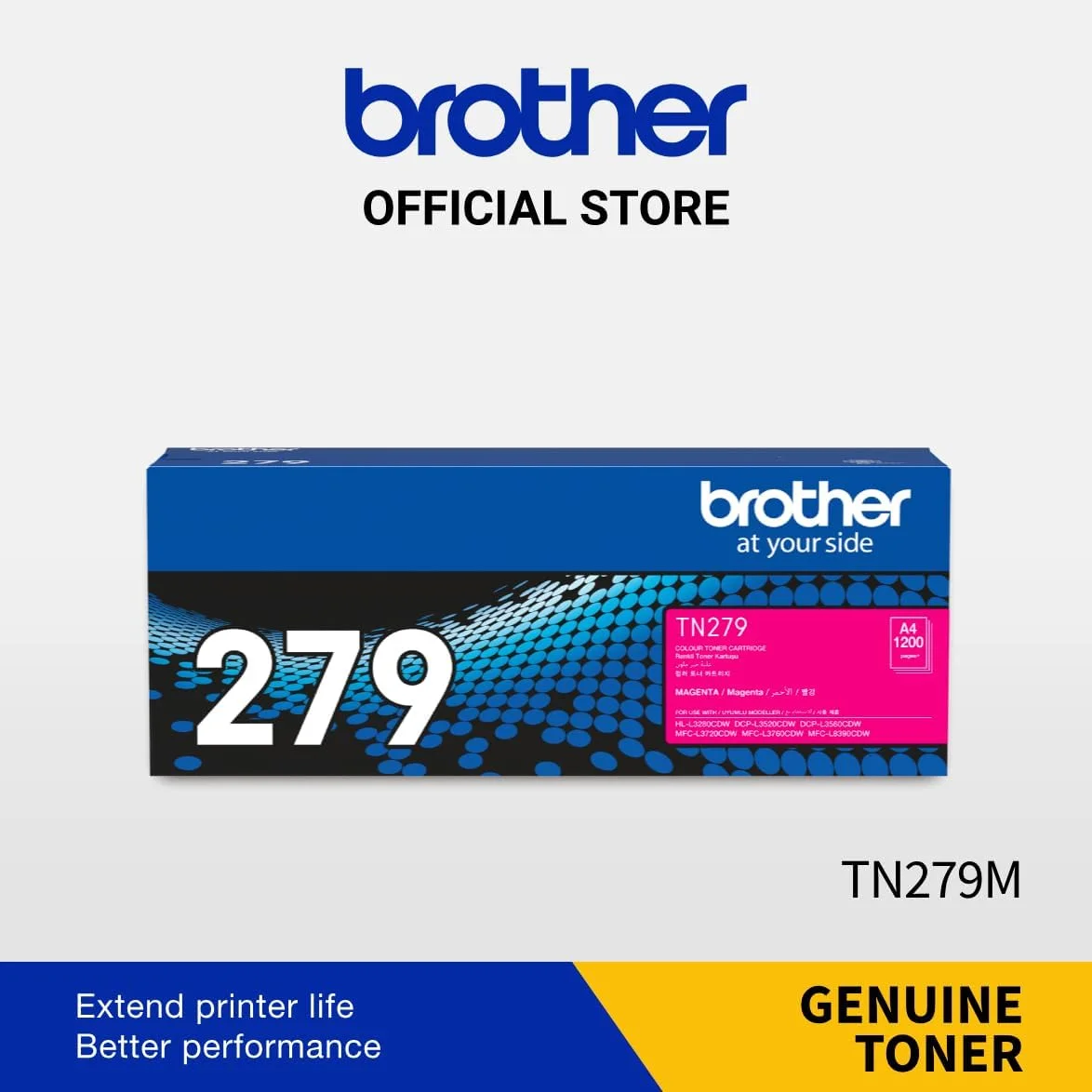کارتریج تونر پرینتر رنگی ارغوانی Brother TN279M با بازدهی استاندارد، چاپ تا 1200 صفحه