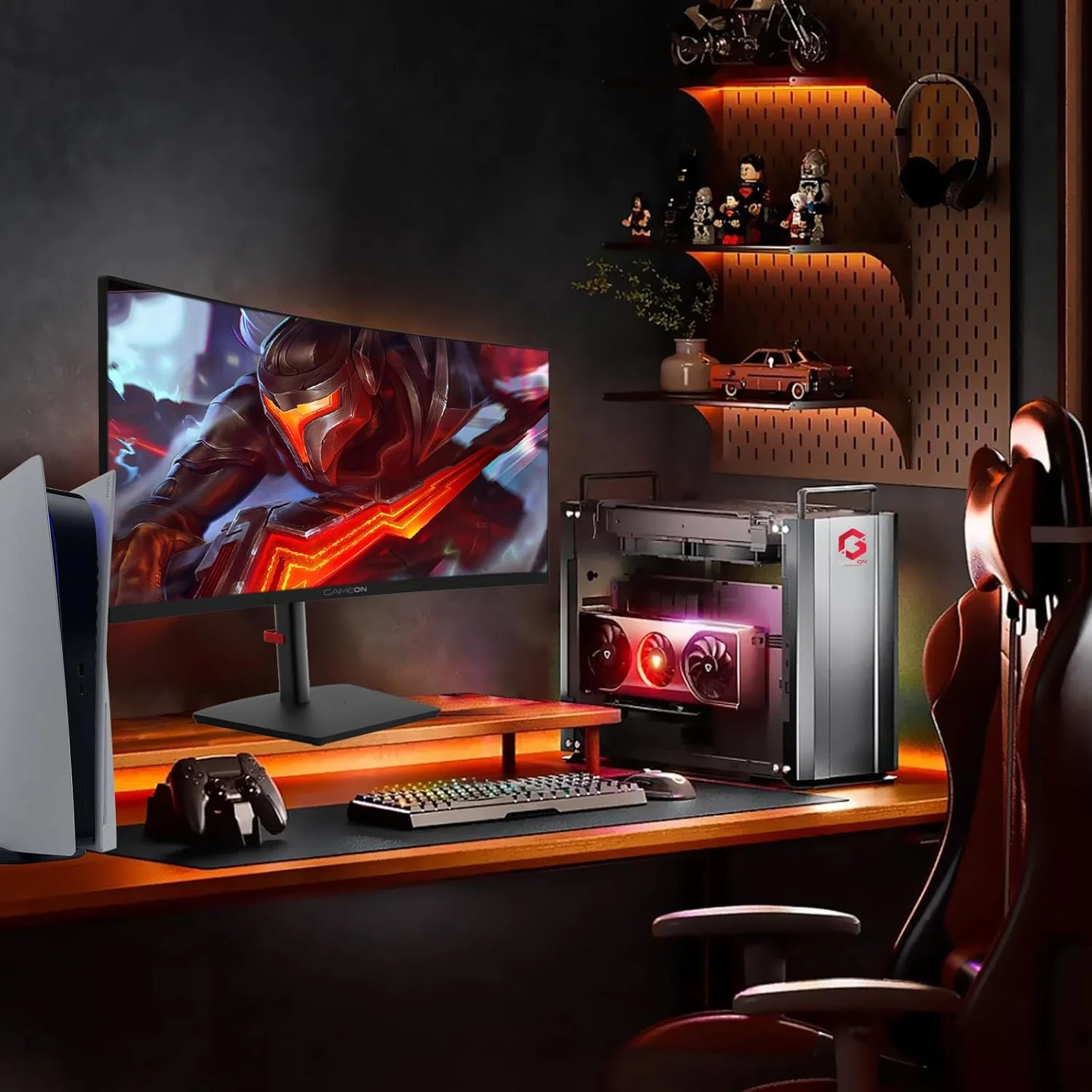 مانیتور گیمینگ خمیده 34 اینچی الترا واید گیم‌آن Spectra Pro، کیفیت QHD 3440x1440، نرخ تازه‌سازی 180 هرتز، پنل VA سریع 0.5 میلی‌ثانیه MPRT، درگاه HDMI 2.1، درگاه DisplayPort، انحنای 1500R، نسبت تصویر 21:9، سازگار با PS5، Xbox و PC، رنگ مشکی