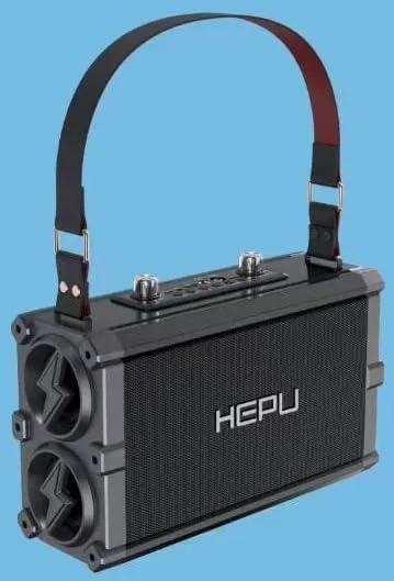 اسپیکر کارائوکه بی سیم HEPU مدل HP-S118، قابل حمل با 2 میکروفون، کنترل از راه دور، حالت های ورودی چندگانه
