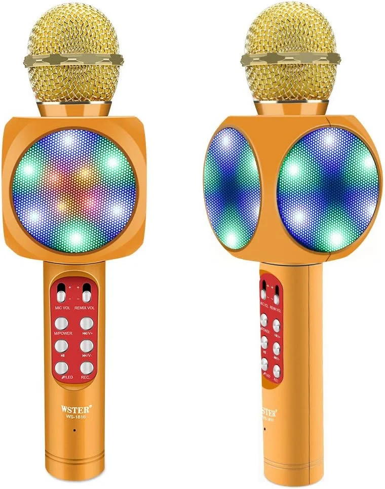 میکروفون کارائوکه بلوتوث بی‌سیم Showay Hegerby WS-1816، اسپیکر میکروفون جیبی آهنگ K برای گوشی‌های هوشمند آیفون/اندروید