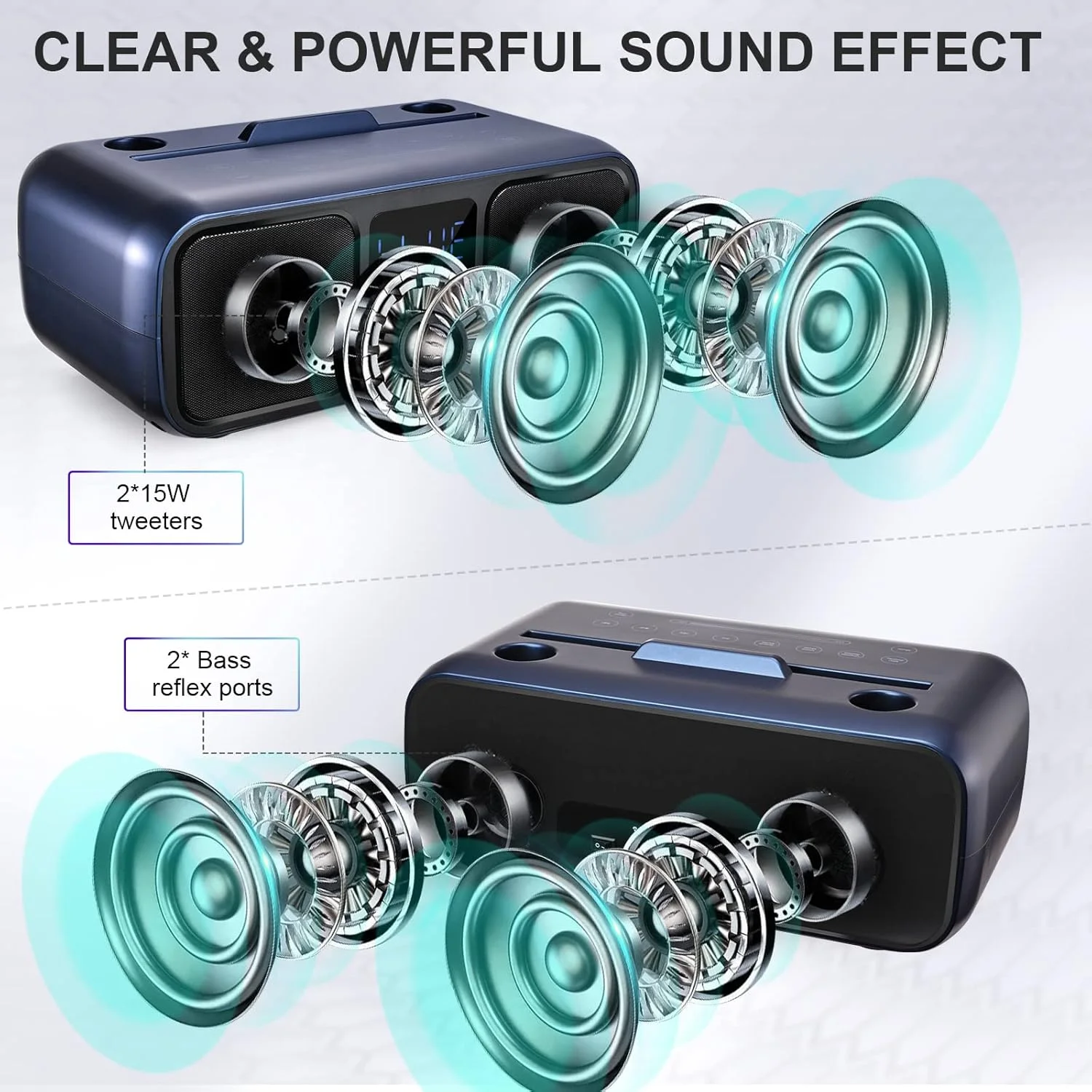 اسپیکر کارائوکه مهمانی با 2 میکروفون بی سیم، اسپیکر کارائوکه بلوتوث با صفحه لمسی، نور LED و پایه تلفن، اسپیکر کارائوکه برای کودکان با /USB/TF/AU (آبی) اسپیکر کارائوکه مهمانی با 2 میکروفون بی سیم، اسپیکر کارائوکه بلوتوث با صفحه لمسی، نور LED و پایه تلفن، اسپیکر کارائوکه برای کودکان با /USB/TF/AU (آبی)