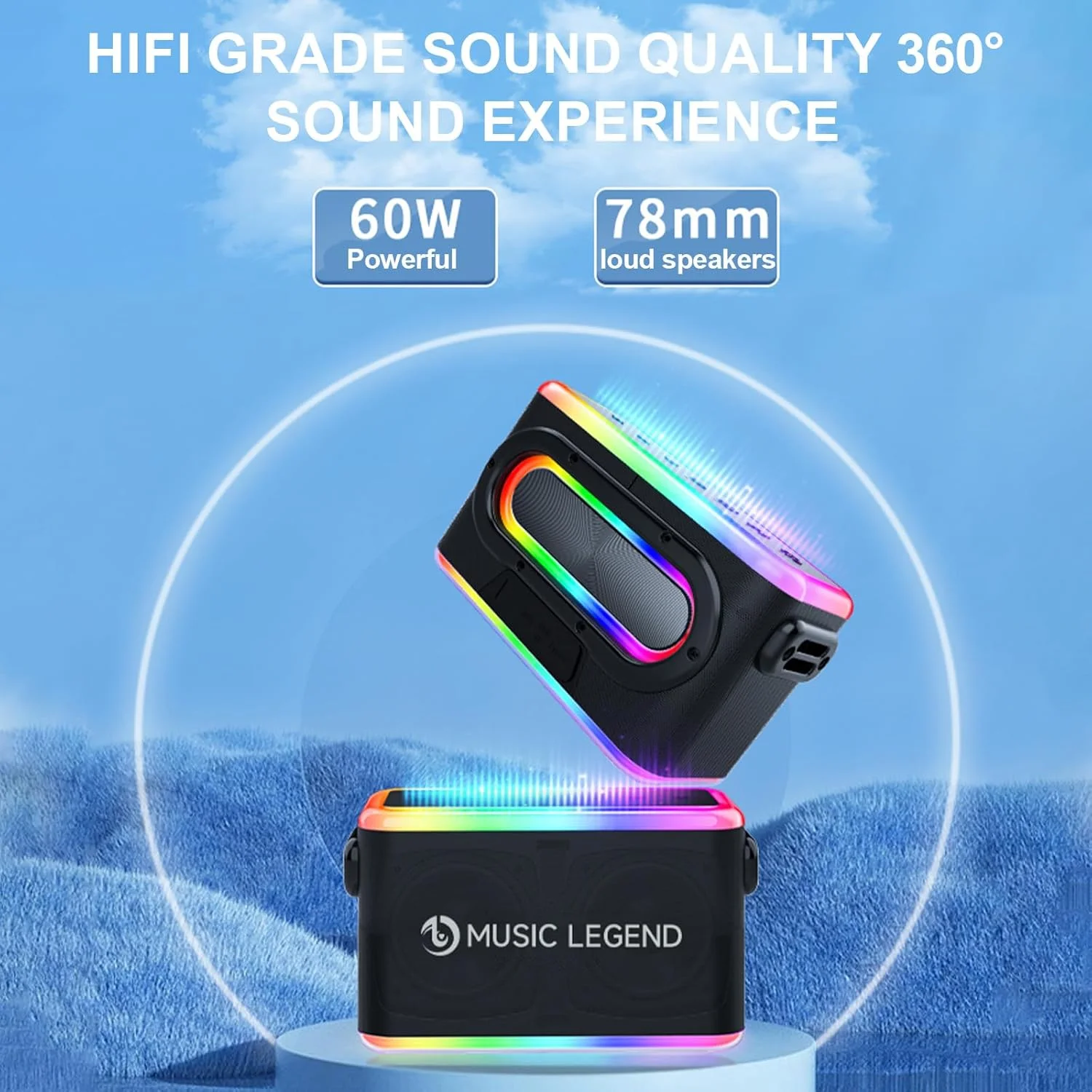 دستگاه کارائوکه بزرگسالان و کودکان HATAH، بلندگوی بلوتوثی، 2 میکروفون، مناسب برای مهمانی های فضای باز، سیستم PA مهمانی با چراغ های DJ، مناسب برای بزرگسالان و کودکان، هدیه مهمانی (مشکی)