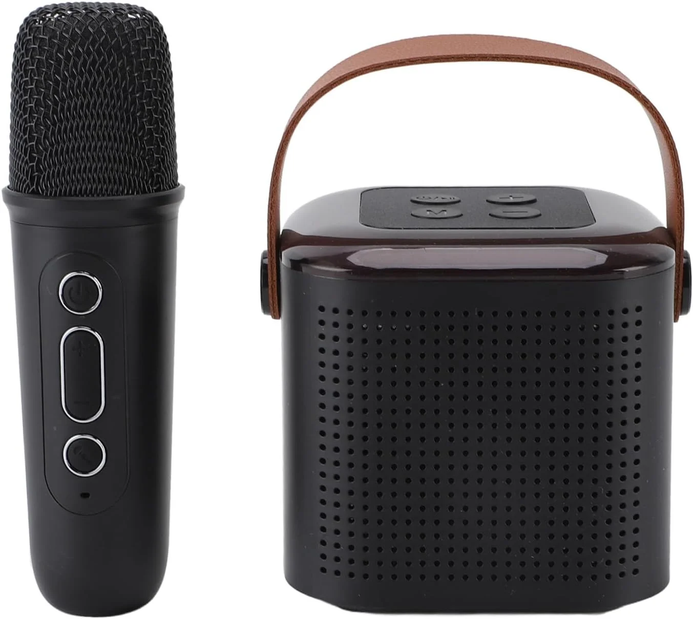اسپیکر بی‌سیم قابل حمل، مینی - دستگاه کارائوکه چند منظوره قابل شارژ برای مهمانی خانوادگی کودکان و بزرگسالان (مشکی)
