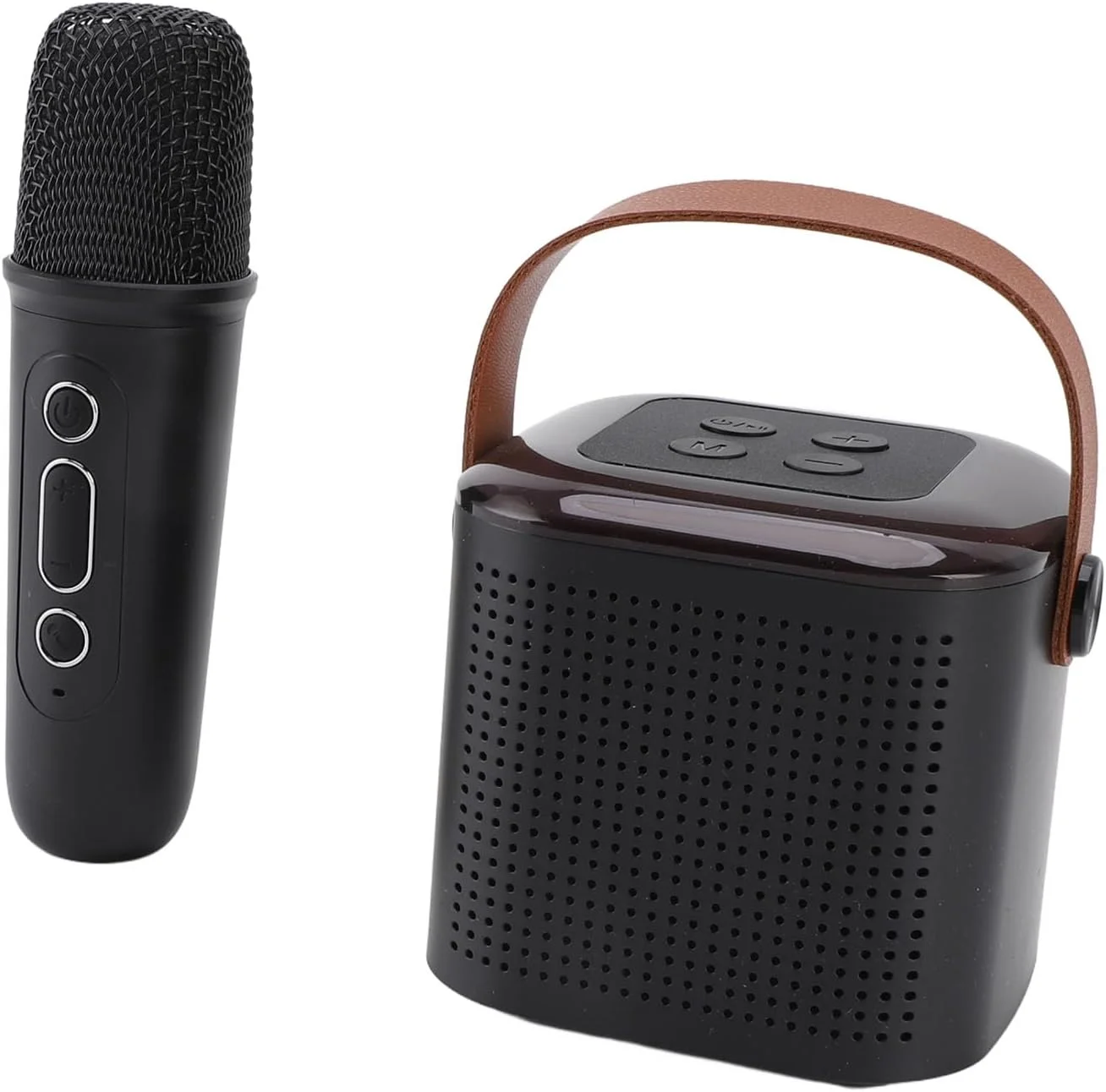 اسپیکر بی‌سیم قابل حمل، مینی - دستگاه کارائوکه چند منظوره قابل شارژ برای مهمانی خانوادگی کودکان و بزرگسالان (مشکی)