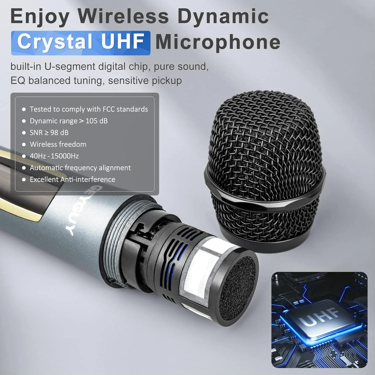 سیستم صوتی قابل حمل GTSK10-3، دستگاه کارائوکه، بلندگوی 10 اینچی سه طرفه مناسب فضای باز، بلوتوث 5.0 قابل شارژ با میکروفون کریستالی بی سیم، چراغ های LED، پشتیبانی از گیتار/USB/TWS/FM