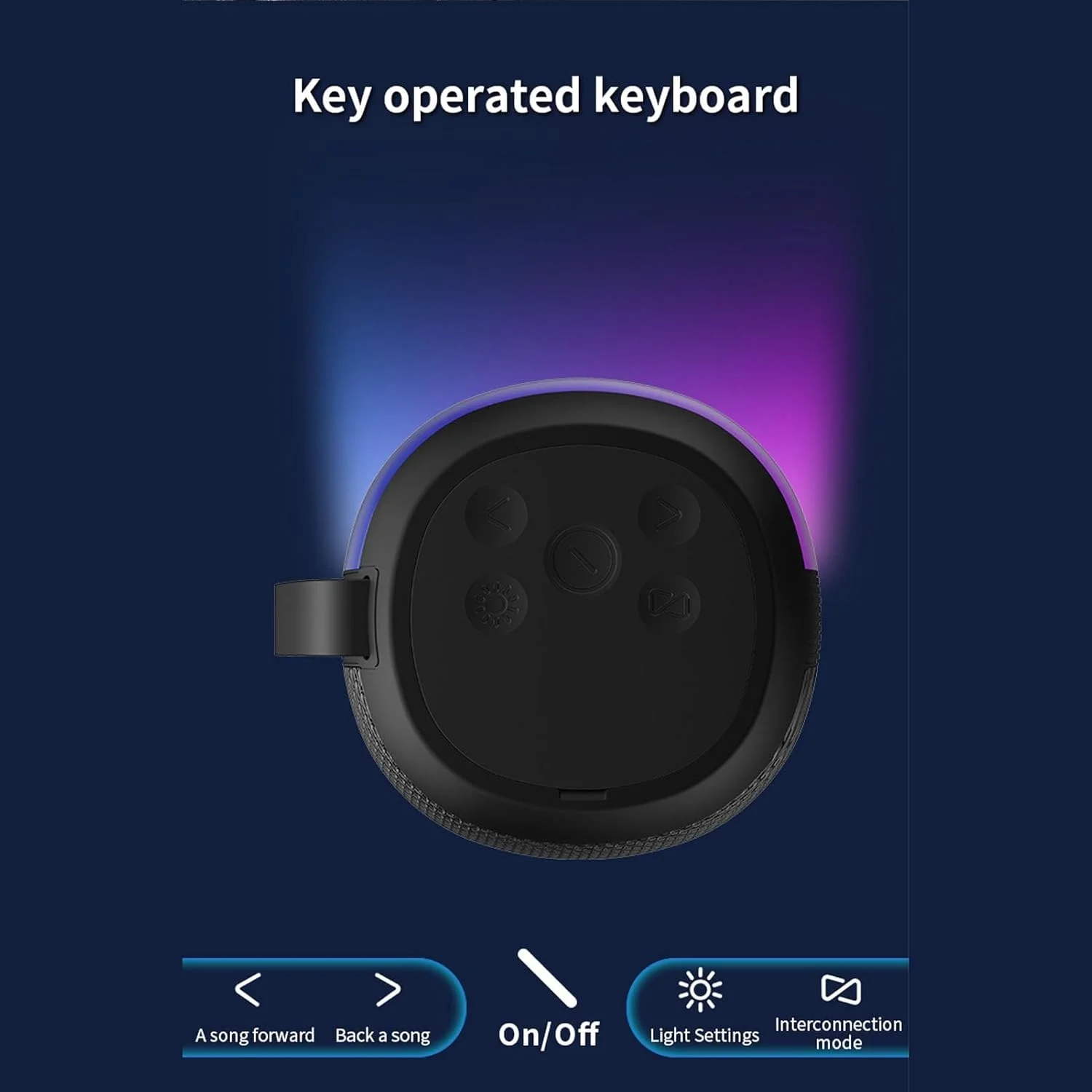 دستگاه کارائوکه MINI عمومی، صدای فراگیر 360 درجه، 5.0، مجموعه میکروفون با بلندگوی نور RGB با میکروفون دوتایی برای مهمانی داخلی (مشکی)