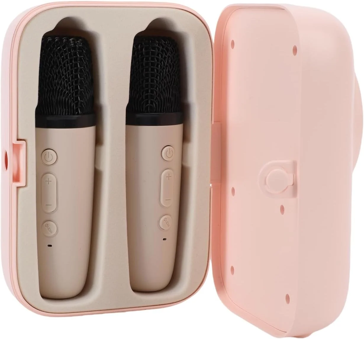 دستگاه کارائوکه عمومی، اسپیکر قابل حمل با 2 میکروفون بی سیم و چراغ خواب کم نور داخلی، سیستم PA قابل شارژ، ایده آل برای مهمانی های خانگی و فضای باز کودکان و بزرگسالان