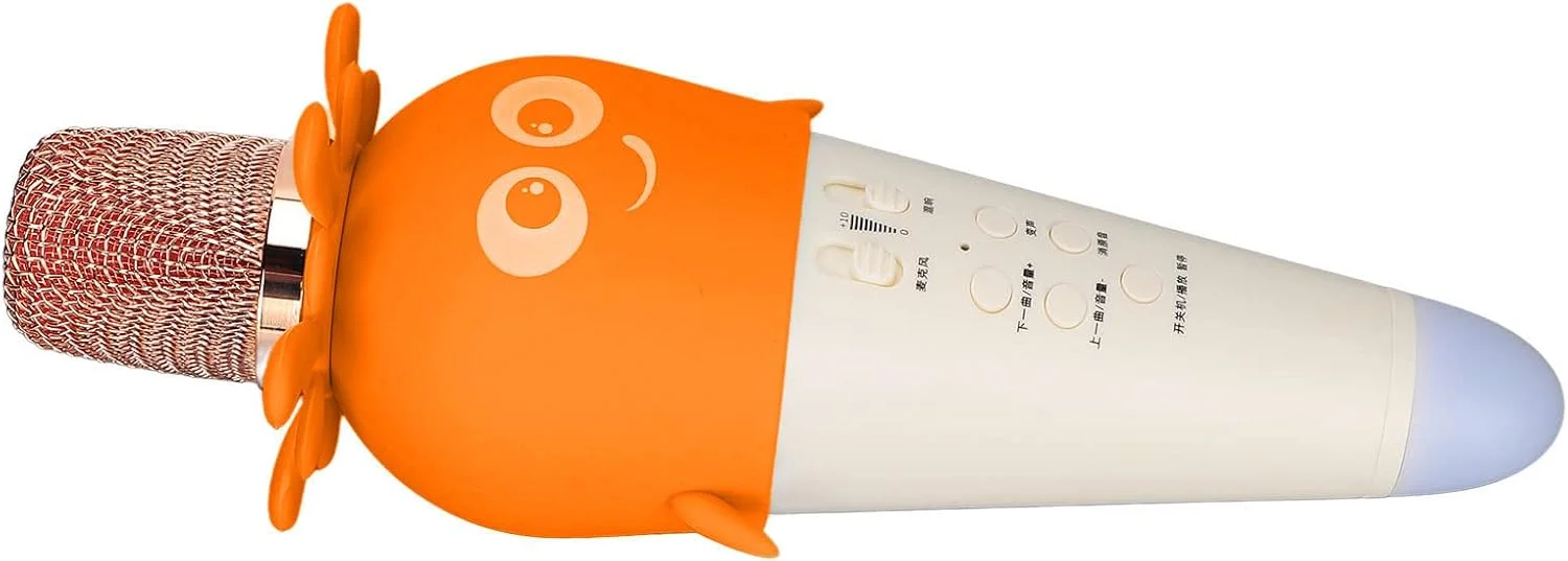 میکروفون کودکانه عمومی، قابل حمل، میکروفون بی سیم با قابلیت حذف نویز و نگه داری آسان برای تلفن های هوشمند (زرد)