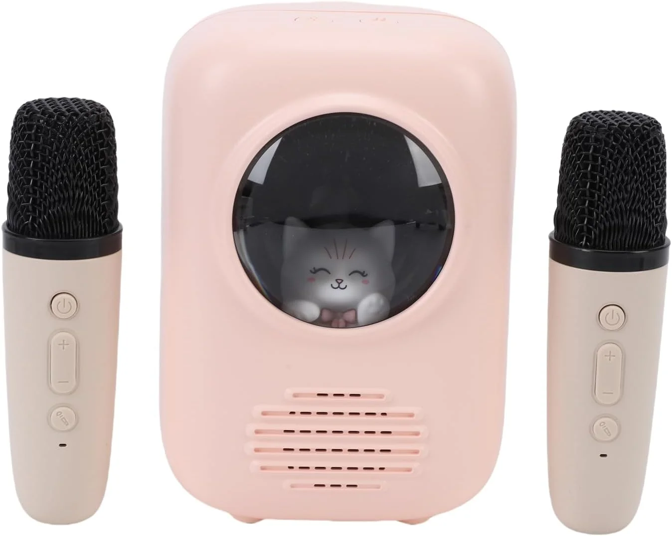 دستگاه کارائوکه عمومی، اسپیکر قابل حمل با 2 میکروفون بی سیم و چراغ خواب کم نور داخلی، سیستم PA قابل شارژ، ایده آل برای مهمانی های خانگی و فضای باز کودکان و بزرگسالان
