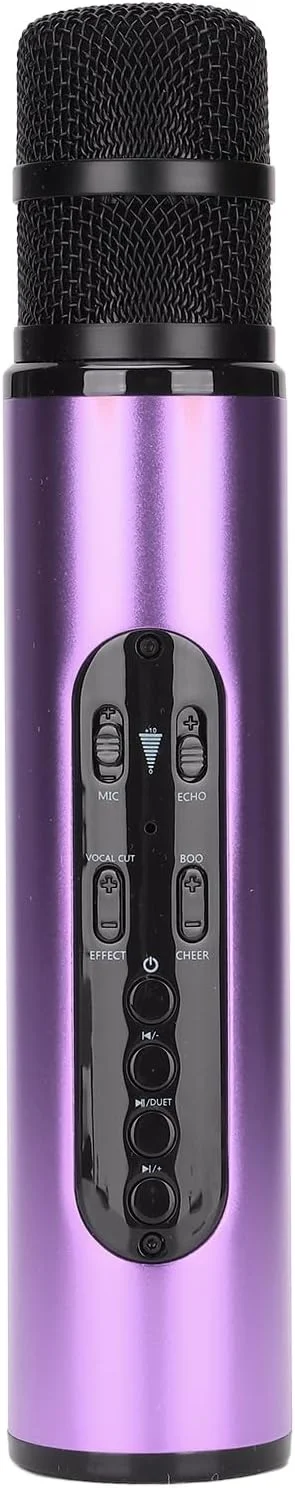 میکروفون کارائوکه عمومی، میکروفون قابل حمل چند منظوره استریو فراگیر فلزی برای مهمانی (بنفش)