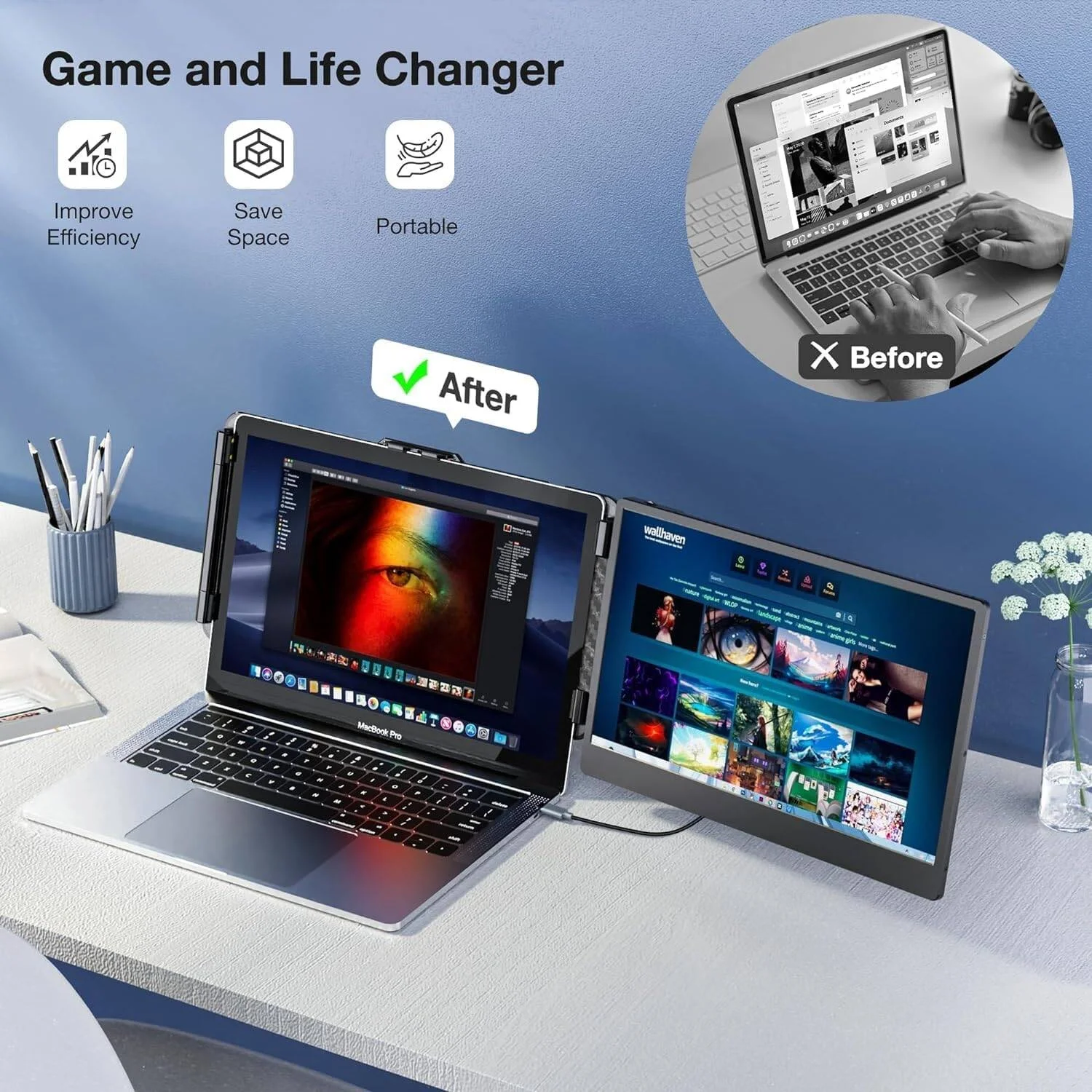 نمایشگر قابل حمل لپ تاپ V2COM مدل S1 باریک، 14 اینچ IPS FHD، مانیتور قابل حمل توسعه یافته برای لپ تاپ، توسعه دهنده مانیتور لپ تاپ مسافرتی Type-C با پایه، Plug and Play نمایشگر قابل حمل لپ تاپ V2COM مدل S1 باریک، 14 اینچ IPS FHD، مانیتور قابل حمل توسعه یافته برای لپ تاپ، توسعه دهنده مانیتور لپ تاپ مسافرتی Type-C با پایه، Plug and Play