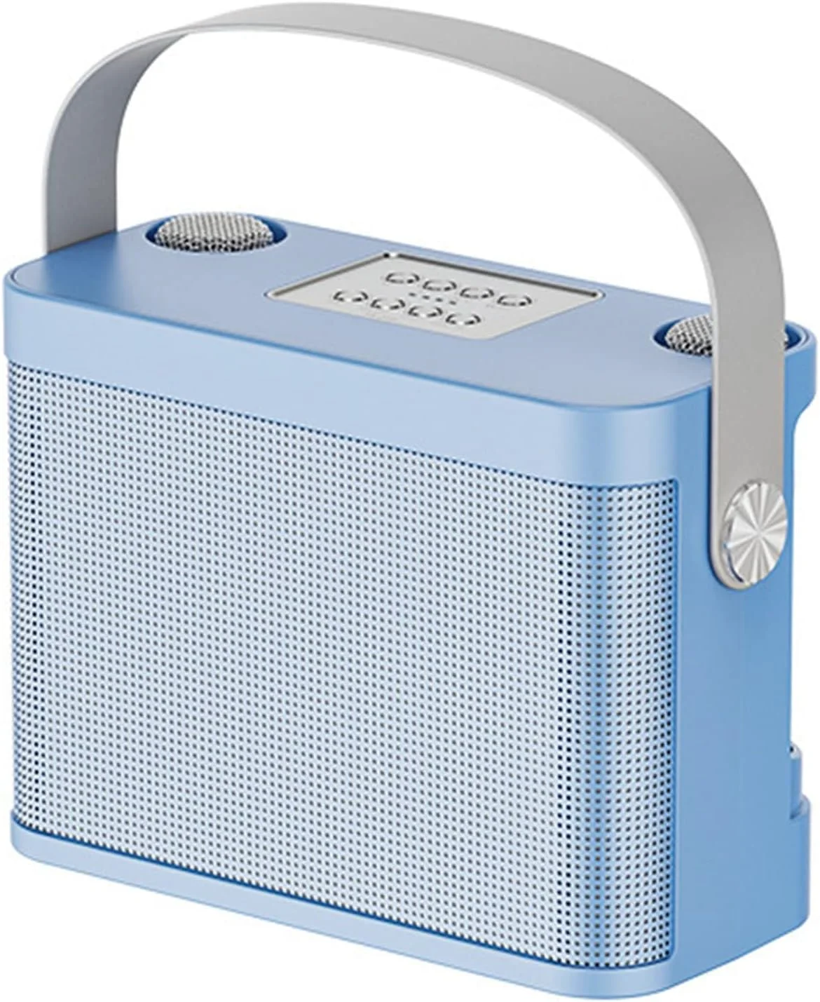 دستگاه کارائوکه قابل حمل با 2 میکروفون، حذف صدای اصلی، با 7 نوع افکت تغییر صدا، پشتیبانی از سیستم بلوتوث AUX TF USB، مناسب برای مهمانی/بزرگسالان/کودکان، آبی