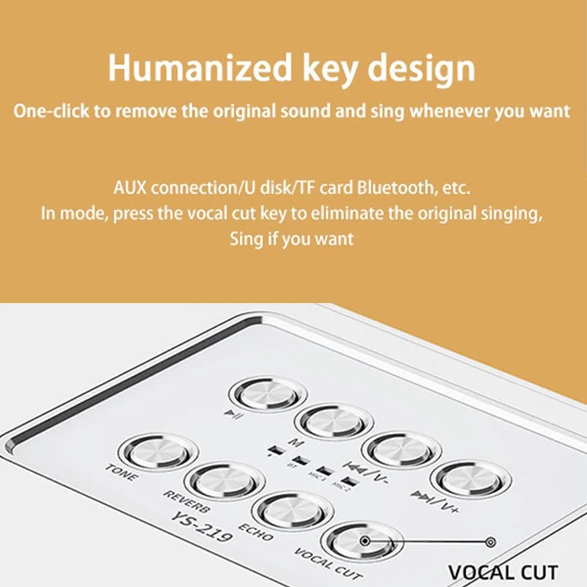 دستگاه کارائوکه قابل حمل با 2 میکروفون، حذف صدای اصلی، با 7 نوع افکت تغییر صدا، پشتیبانی از سیستم بلوتوث AUX TF USB، مناسب برای مهمانی/بزرگسالان/کودکان، آبی