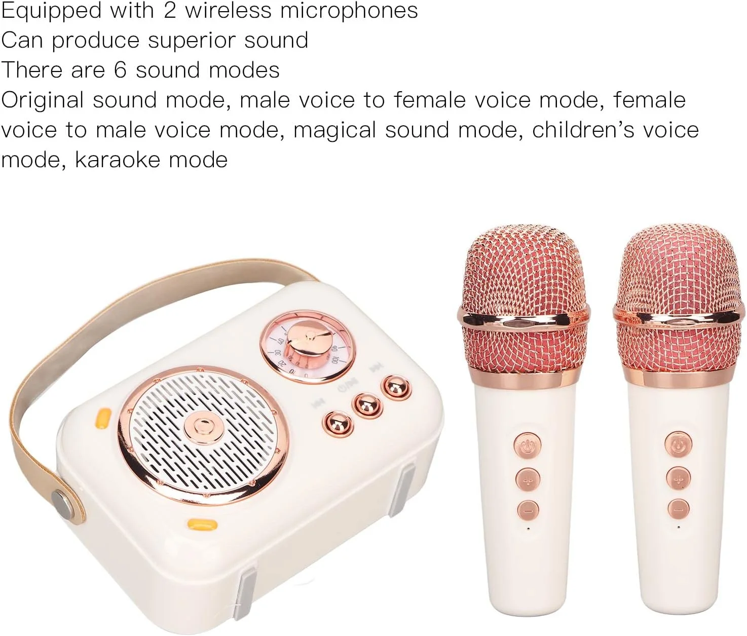 سیستم بلندگوی PA، دستگاه کارائوکه با 6 حالت بلندگوی فرکانس کامل تقویت شده بیس قابل حمل با میکروفون های بی سیم بلوتوث داخلی برای خانه سیستم بلندگوی PA، دستگاه کارائوکه با 6 حالت بلندگوی فرکانس کامل تقویت شده بیس قابل حمل با میکروفون های بی سیم بلوتوث داخلی برای خانه