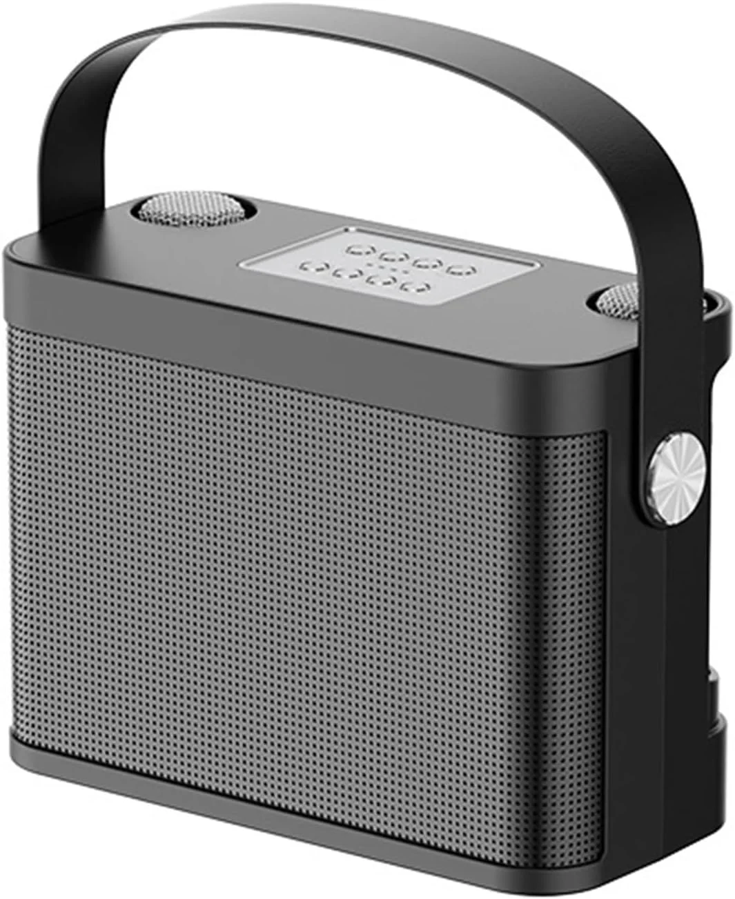 دستگاه کارائوکه قابل حمل با 2 میکروفون، حذف صدای اصلی، با 7 نوع افکت تغییر صدا، پشتیبانی از بلوتوث AUX TF USB، مناسب برای مهمانی/بزرگسالان/کودکان، مشکی