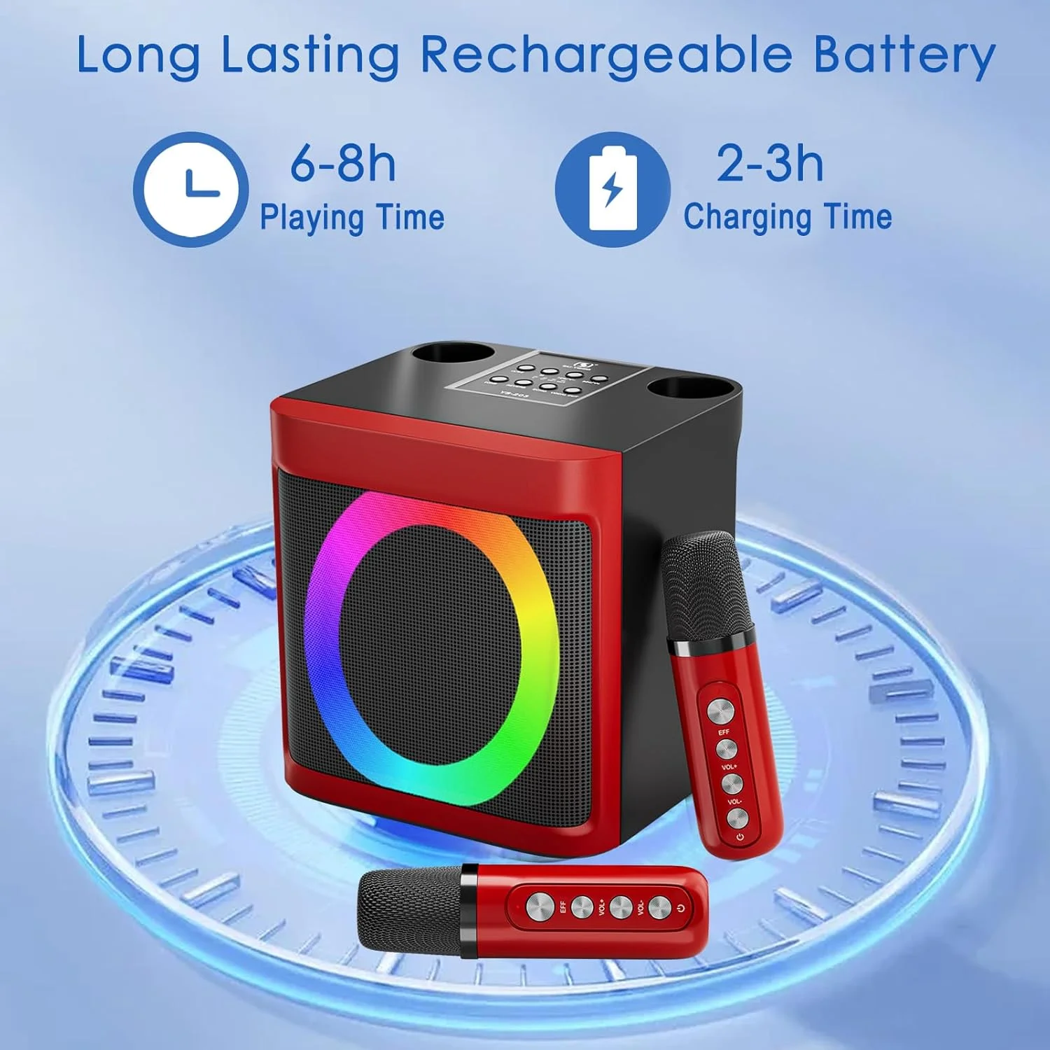 دستگاه کارائوکه قابل حمل برای کودکان و بزرگسالان - اسپیکر بلوتوثی با 2 میکروفون بی سیم، دستگاه آواز برای مهمانی، هدیه تولد برای دختران و پسران 4، 5، 6، 7، 8، 9، 10، 11، 12+ سال دستگاه کارائوکه قابل حمل برای کودکان و بزرگسالان - اسپیکر بلوتوثی با 2 میکروفون بی سیم، دستگاه آواز برای مهمانی، هدیه تولد برای دختران و پسران 4، 5، 6، 7، 8، 9، 10، 11، 12+ سال