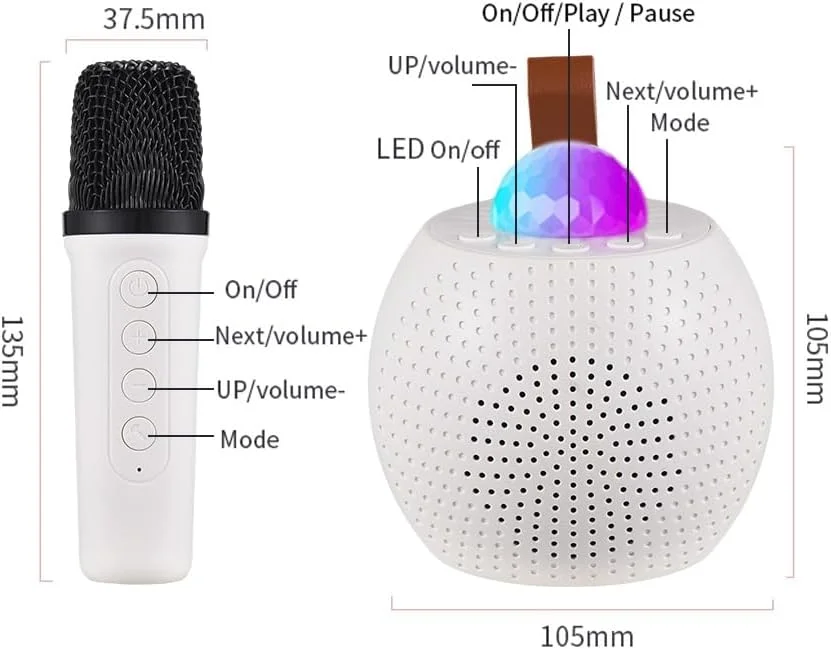 مجموعه میکروفون و اسپیکر بی سیم کوچک Fawoonu مناسب کارائوکه، جشن تولد، استفاده رومیزی، فضای باز، منزل، KTV، دیسکو و دارای چراغ های LED و میکروفون دستی و اسپیکر کارائوکه قابل حمل مجموعه میکروفون و اسپیکر بی سیم کوچک Fawoonu مناسب کارائوکه، جشن تولد، استفاده رومیزی، فضای باز، منزل، KTV، دیسکو و دارای چراغ های LED و میکروفون دستی و اسپیکر کارائوکه قابل حمل