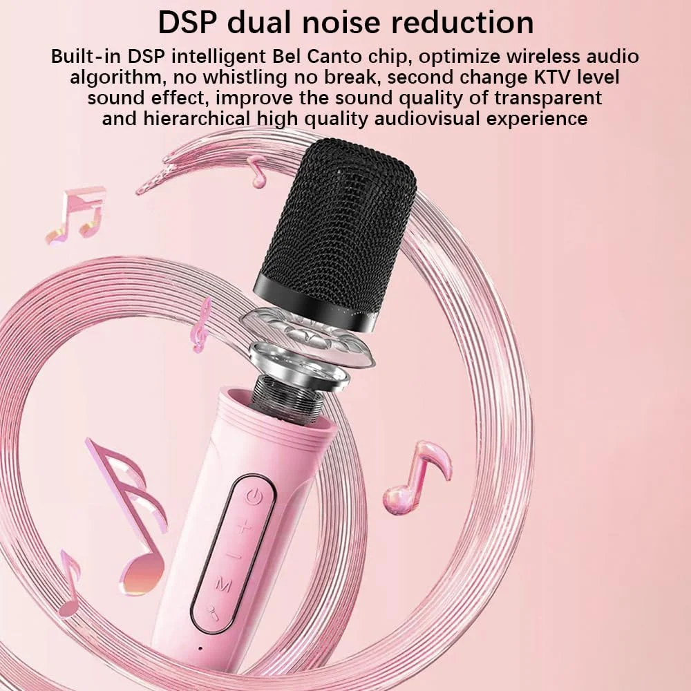 دستگاه مینی کارائوکه Fawoonu با 2 میکروفون بی سیم، اسپیکر قابل حمل BT 5W با نورپردازی LED رنگارنگ، میکروفون دستی، ست کارائوکه برای مهمانی تولد دختران و پسران، KTV خانگی دستگاه مینی کارائوکه Fawoonu با 2 میکروفون بی سیم، اسپیکر قابل حمل BT 5W با نورپردازی LED رنگارنگ، میکروفون دستی، ست کارائوکه برای مهمانی تولد دختران و پسران، KTV خانگی