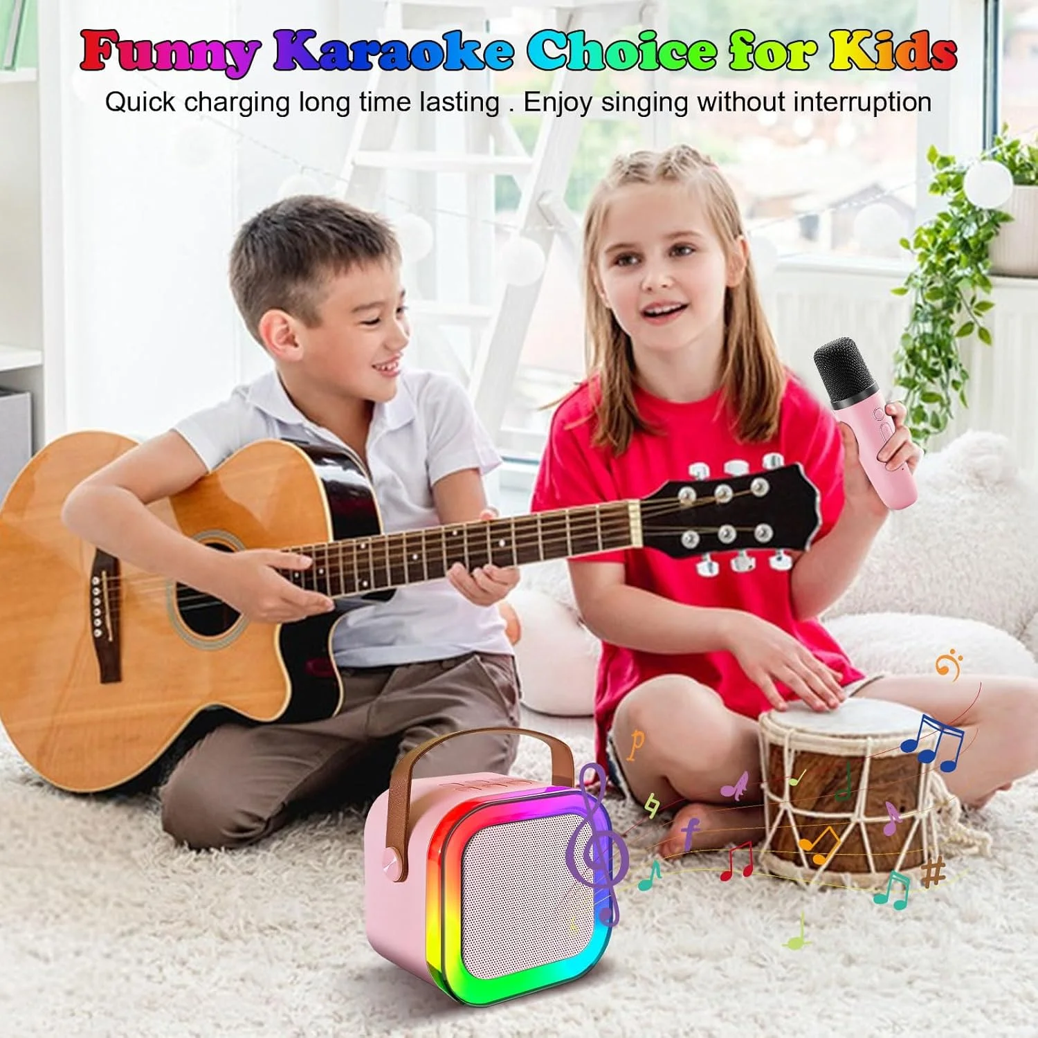 دستگاه کارائوکه کوچک FCZMO با 2 میکروفون بی سیم برای کودکان و بزرگسالان، بلندگوی بلوتوث قابل حمل، اسباب بازی برای دختران و پسران 4 5 6 7 8 9 10 12 ساله، هدیه تولد کریسمس، ایده های مهمانی خانگی (صورتی) دستگاه کارائوکه کوچک FCZMO با 2 میکروفون بی سیم برای کودکان و بزرگسالان، بلندگوی بلوتوث قابل حمل، اسباب بازی برای دختران و پسران 4 5 6 7 8 9 10 12 ساله، هدیه تولد کریسمس، ایده های مهمانی خانگی (صورتی)