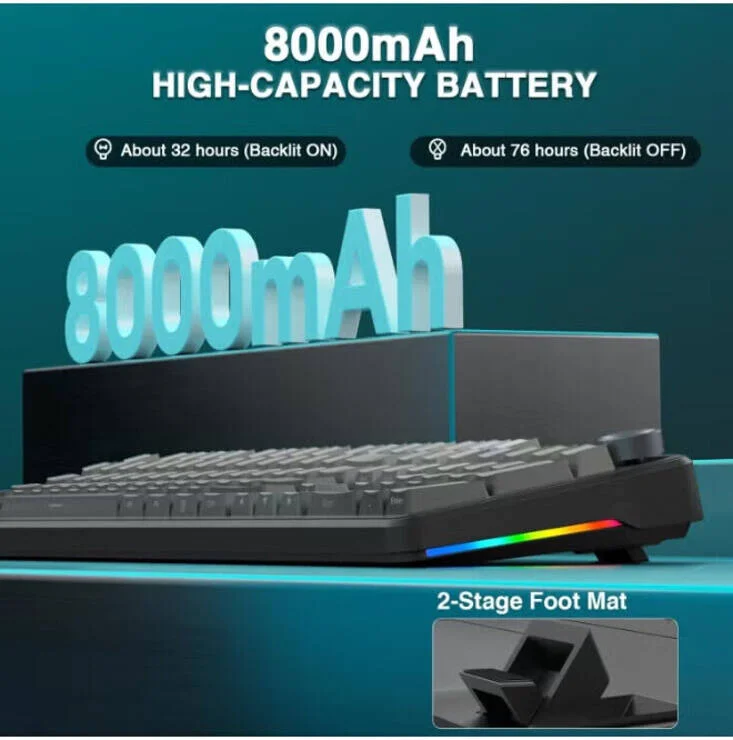 کیبورد مکانیکی بیسیم AULA F108 PRO با صفحه نمایش و دکمه چرخشی، کیبورد سایز کامل با باتری 8000mAh، کلیدهای PBT چاپ شده در کنار، نور پس زمینه RGB با قابلیت تعویض آسان | سوییچ های Nimbus V3 از پیش روغن کاری شده کیبورد مکانیکی بیسیم AULA F108 PRO با صفحه نمایش و دکمه چرخشی، کیبورد سایز کامل با باتری 8000mAh، کلیدهای PBT چاپ شده در کنار، نور پس زمینه RGB با قابلیت تعویض آسان | سوییچ های Nimbus V3 از پیش روغن کاری شده