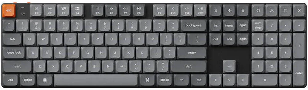 کیبورد مکانیکی بی‌سیم Keychron K5 Max QMK/VIA، نرخ نظرسنجی 1000 هرتز، طرح‌بندی ENG-ARAB، سوئیچ مکانیکی قهوه‌ای Gateron، اتصال 3 حالته، N-Key Rollover، باتری 2000mAh، مشکی | K5M-H1-AR