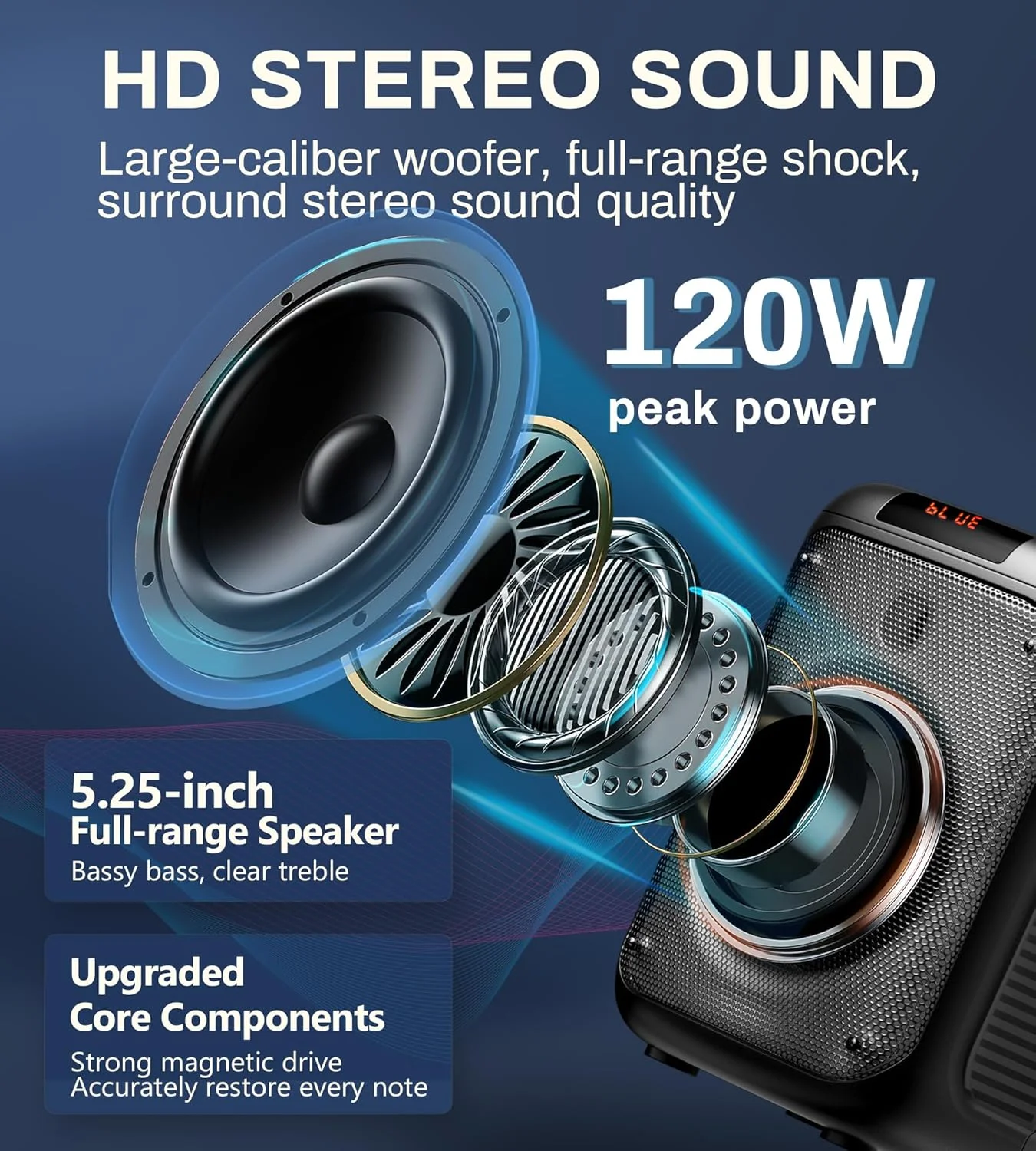 دستگاه کارائوکه برای بزرگسالان با 2 میکروفون UHF، اسپیکر کارائوکه بلوتوثی قابل حمل 20 واتی با نورهای مهمانی، جلوه های اکو، صدای استریو TWS / ضبط USB برای مهمانی خانگی در فضای داخلی / خارجی دستگاه کارائوکه برای بزرگسالان با 2 میکروفون UHF، اسپیکر کارائوکه بلوتوثی قابل حمل 20 واتی با نورهای مهمانی، جلوه های اکو، صدای استریو TWS / ضبط USB برای مهمانی خانگی در فضای داخلی / خارجی