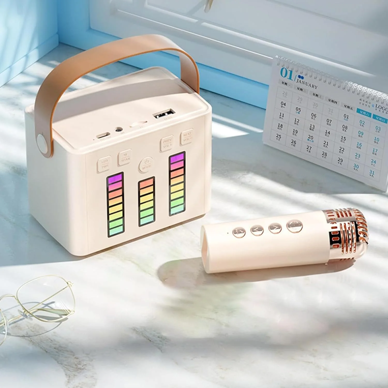 اسپیکر کارائوکه ERICAT، دستگاه کارائوکه بلوتوثی با دسته قابل حمل و 2 میکروفون بی سیم، پشتیبانی از TF/USB/AUX-in و نور LED، مناسب برای مهمانی، هدیه، فضای باز/داخلی، کمپینگ اسپیکر کارائوکه ERICAT، دستگاه کارائوکه بلوتوثی با دسته قابل حمل و 2 میکروفون بی سیم، پشتیبانی از TF/USB/AUX-in و نور LED، مناسب برای مهمانی، هدیه، فضای باز/داخلی، کمپینگ