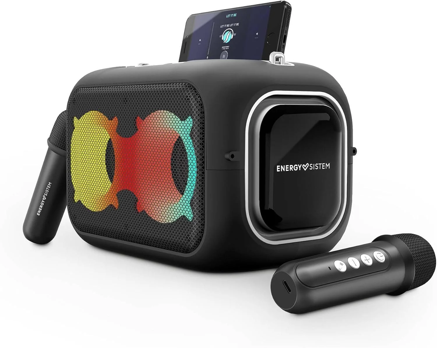 اسپیکر کارائوکه پارتی Energy Sistem Star با بلوتوث 5.4، پخش کننده MP3، چراغ های LED، استاندارد IPX4، دارای 2 میکروفون و 8 ساعت عمر باتری