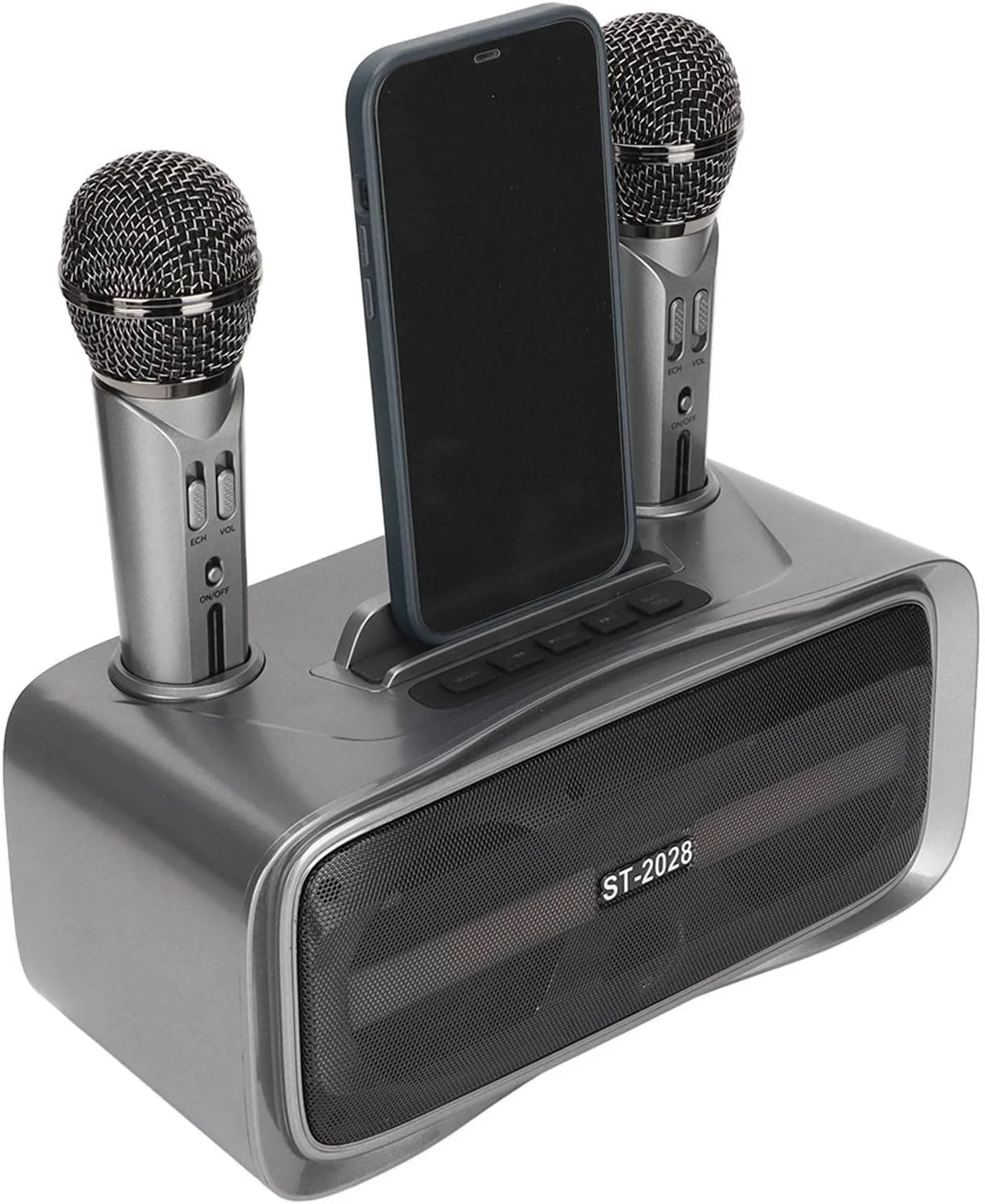 دستگاه کارائوکه Elprico، سیستم بلندگوی کارائوکه قابل حمل بی سیم با 2 میکروفون، سیستم بلندگوی PA برای عروسی، مهمانی، سخنرانی دستگاه کارائوکه Elprico، سیستم بلندگوی کارائوکه قابل حمل بی سیم با 2 میکروفون، سیستم بلندگوی PA برای عروسی، مهمانی، سخنرانی