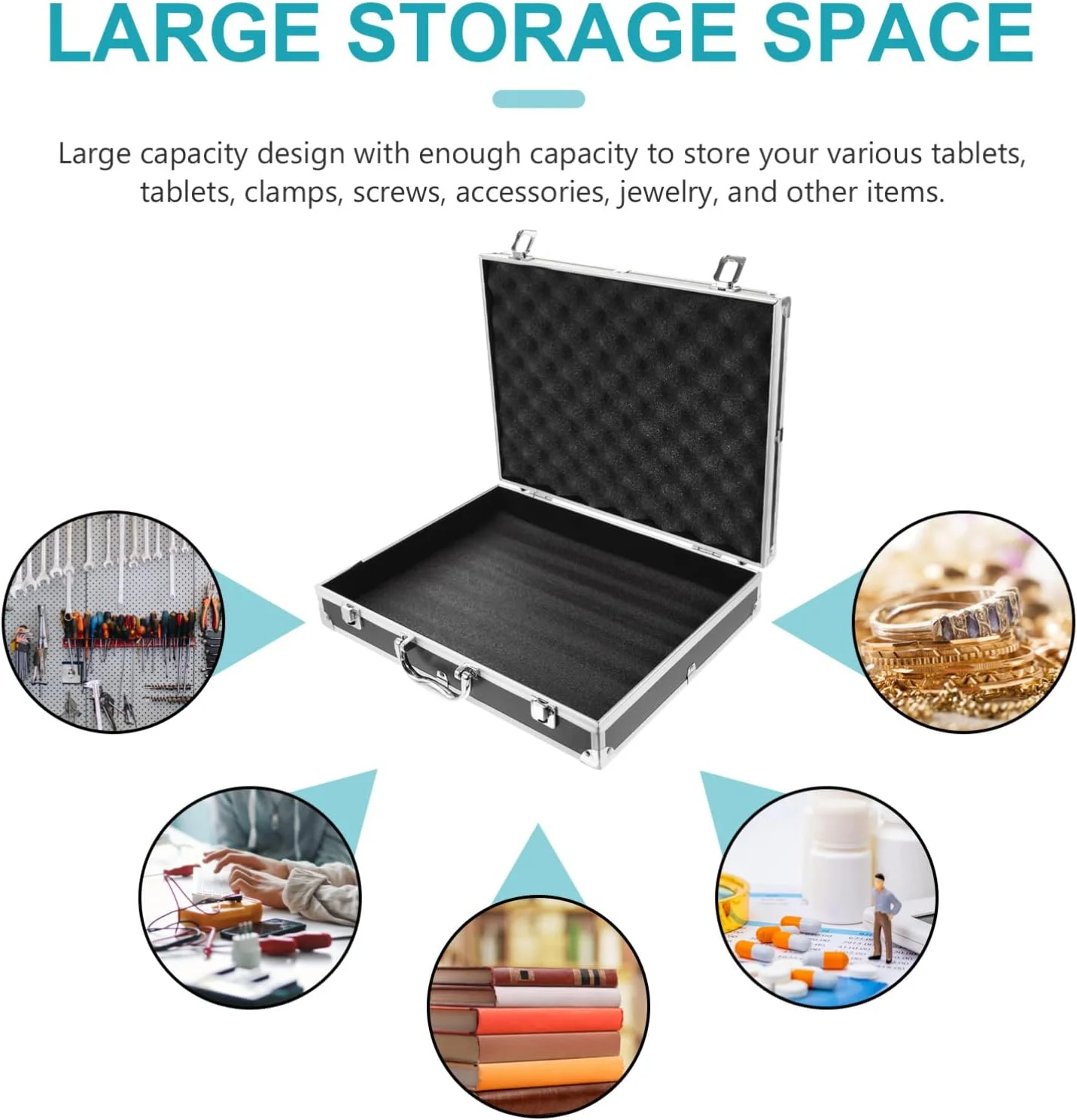 کیف حمل ابزار اندازه گیری ERINGOGO 08 | کیف پرواز | کیف آلیاژ آلومینیوم | جعبه نگهداری دوربین با فوم | 285mm x 370mm x 75mm، مشکی، 37x28.5x7.5cm، خودرو کیف حمل ابزار اندازه گیری ERINGOGO 08 | کیف پرواز | کیف آلیاژ آلومینیوم | جعبه نگهداری دوربین با فوم | 285mm x 370mm x 75mm، مشکی، 37x28.5x7.5cm، خودرو