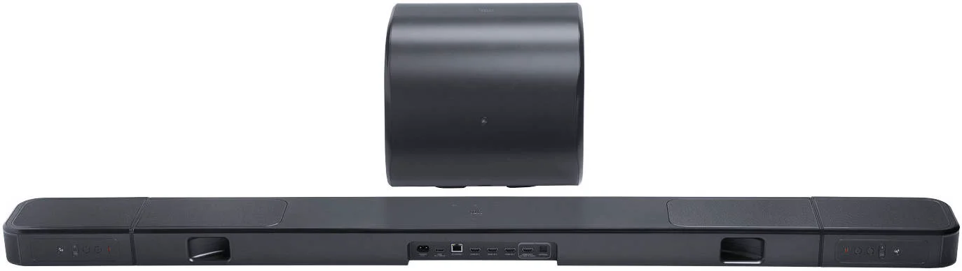 سیستم ساندبار 11.1.4 کاناله JBL BAR 1300MK2 با بلندگوهای فراگیر بی‌سیم جداشدنی، حداکثر توان 2470 وات، ساب ووفر دوگانه 8 اینچی، Dolby Atmos & DTS X، MultiBeam 3.0، مشکی | JBLBAR1300M2BLK