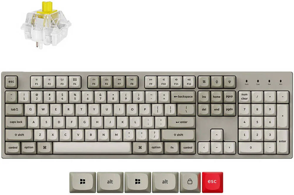 کیبورد مکانیکی سفارشی Keychron C2 Pro 8K QMK با سیم، نرخ نظرسنجی 8000 هرتز، طرحبندی انگلیسی-عربی، سوئیچ Keychron Super Banana، نور پسزمینه RGB، قابلیت تعویض سریع، کلیدهای PBT دوتایی، سفید | C2PX-M1-AR کیبورد مکانیکی سفارشی Keychron C2 Pro 8K QMK با سیم، نرخ نظرسنجی 8000 هرتز، طرحبندی انگلیسی-عربی، سوئیچ Keychron Super Banana، نور پسزمینه RGB، قابلیت تعویض سریع، کلیدهای PBT دوتایی، سفید | C2PX-M1-AR