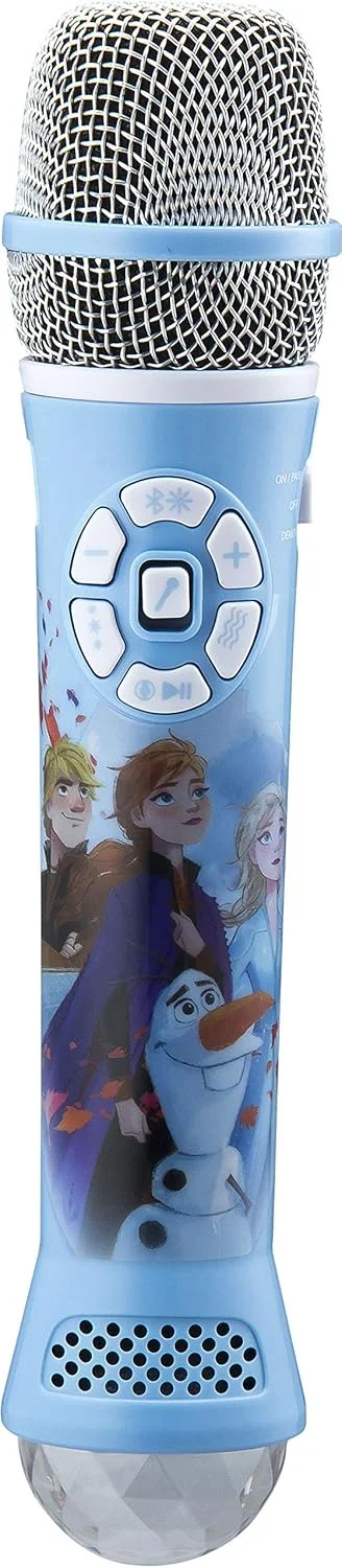 میکروفون کارائوکه بلوتوثی دیزنی فروزن 2 eKids با چراغ های مهمانی دیسکو LED، بلندگوی بلوتوثی قابل حمل سازگار با Apple Samsung Siri و Google Assistant، دستگاه کارائوکه برای