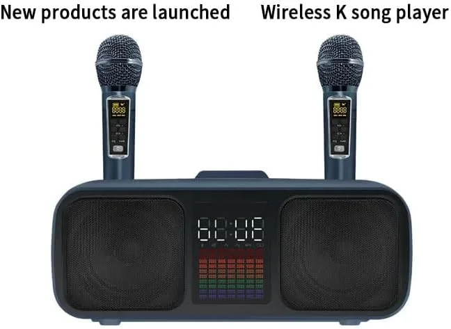 اسپیکر کارائوکه S39 با دو بلندگو، دو میکروفون بی سیم، بیس قدرتمند، اتصال بلوتوث، چراغ های مهمانی LED، سازگاری با تلویزیون و موبایل برای سرگرمی های خانگی و رویدادها (مشکی) اسپیکر کارائوکه S39 با دو بلندگو، دو میکروفون بی سیم، بیس قدرتمند، اتصال بلوتوث، چراغ های مهمانی LED، سازگاری با تلویزیون و موبایل برای سرگرمی های خانگی و رویدادها (مشکی)