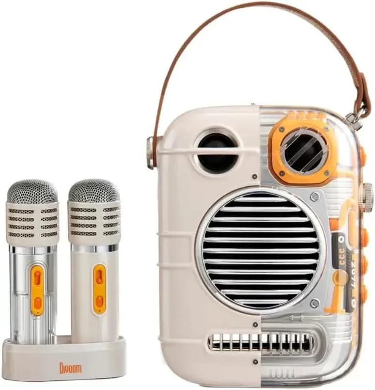 اسپیکر بلوتوث قابل حمل و سیستم کارائوکه Divom Spark-Pro با دو میکروفون و صدای قدرتمند 80 واتی